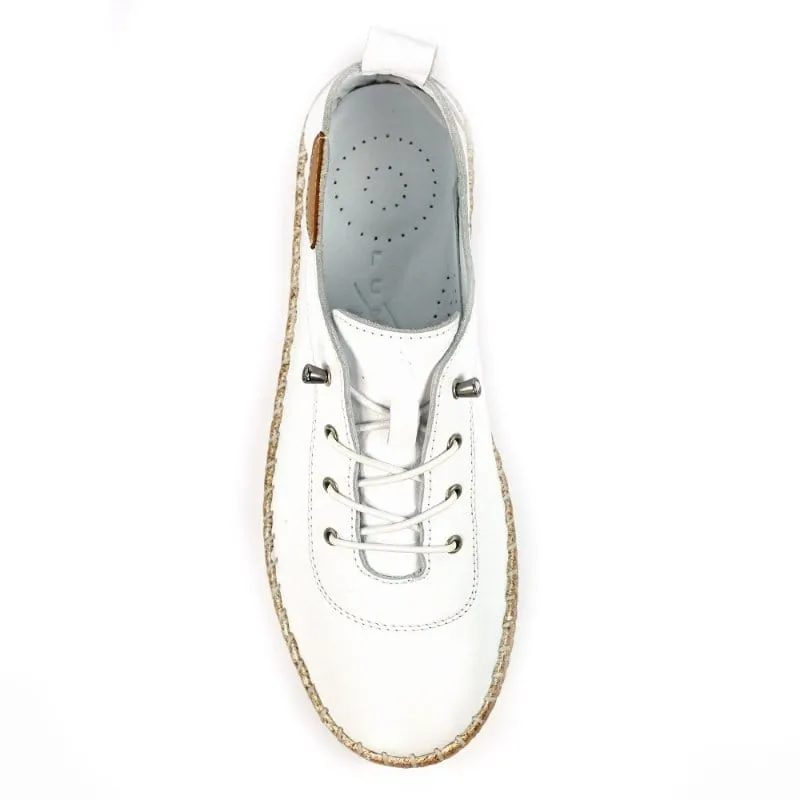 Lunar Womens White Plimsoll Shoes - Evie