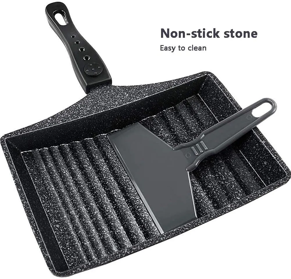 Non-Stick Omelette Pan Wave Bottom Maifanite Stone Frying Pan