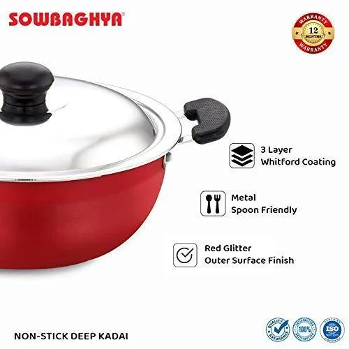NS Deep kadai with SS Lid- 3Ltr