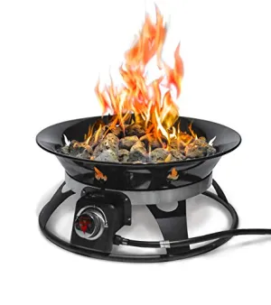 Outland Living Model 863 Portable Propane Fire Pit, 21-Inch Diameter 58,000 BTU Smokless for Camping RV Backyard Deck Patio, Black