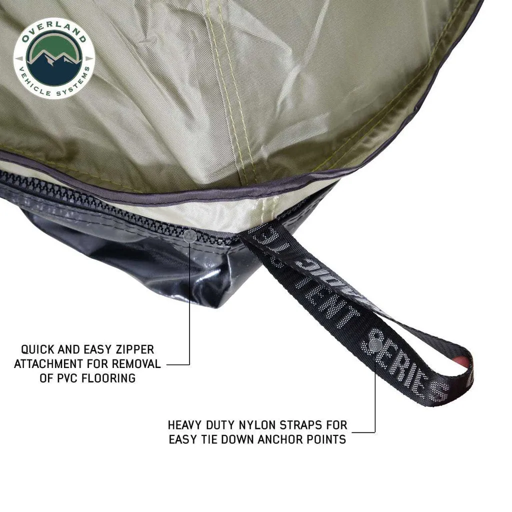 OVERLAND VEHICLE SYSTEMS | Nomadic 4 Roof Top Tent Annex Green Base With Black Floor & Travel Cover (18549936)