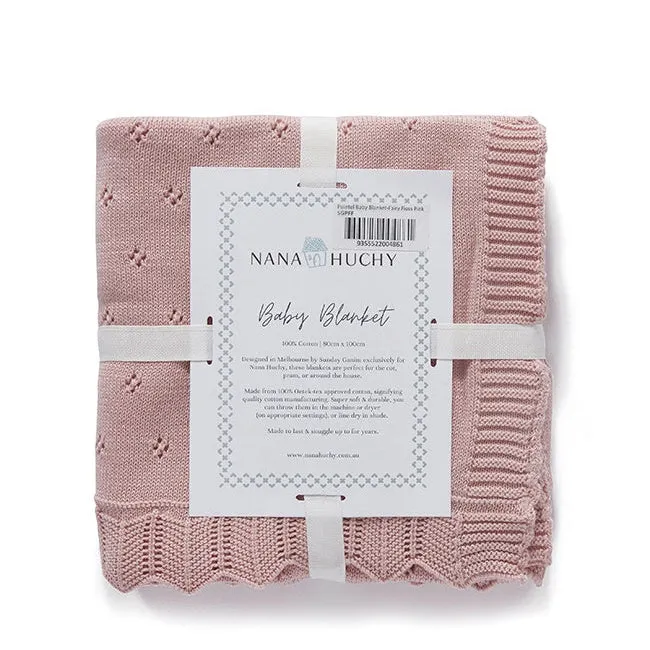 Pointelle Baby Blanket - Fairy Floss Pink