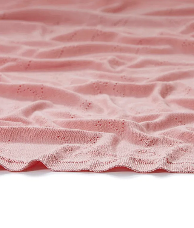 Pointelle Baby Blanket - Fairy Floss Pink