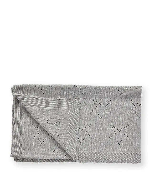 Pointelle Baby Blanket - Sky Grey