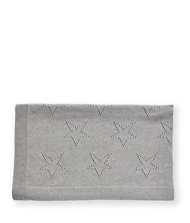 Pointelle Baby Blanket - Sky Grey