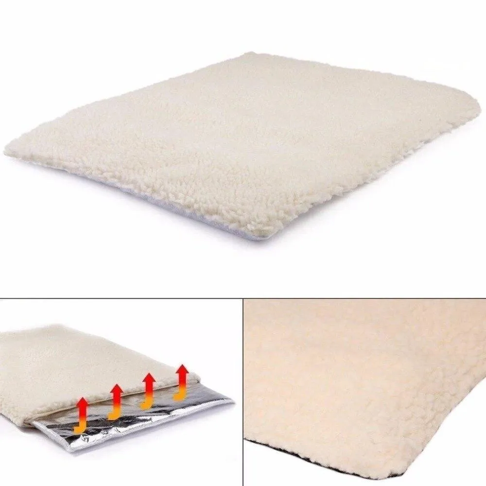 Self Heating Pet Bed - Thermal Technology - Faux Lambswool