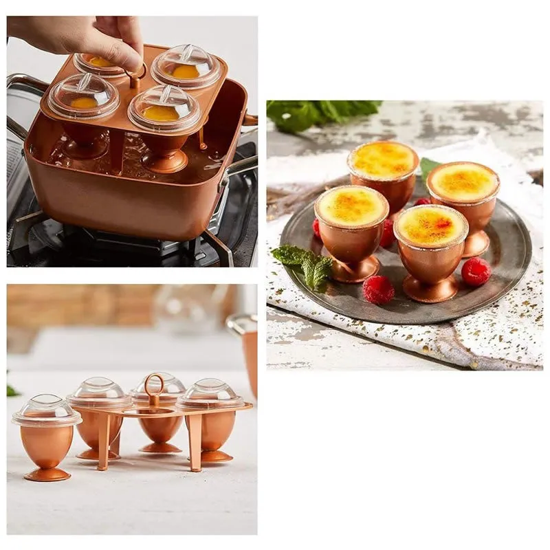 Set Of 4 Non Stick Egg Shape Copper Eggs-Xl Ib-176