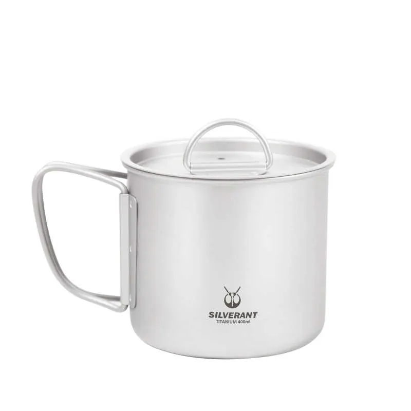 SilverAnt | Ultralight Titanium Cup With Lid | 400ml/14 fl oz