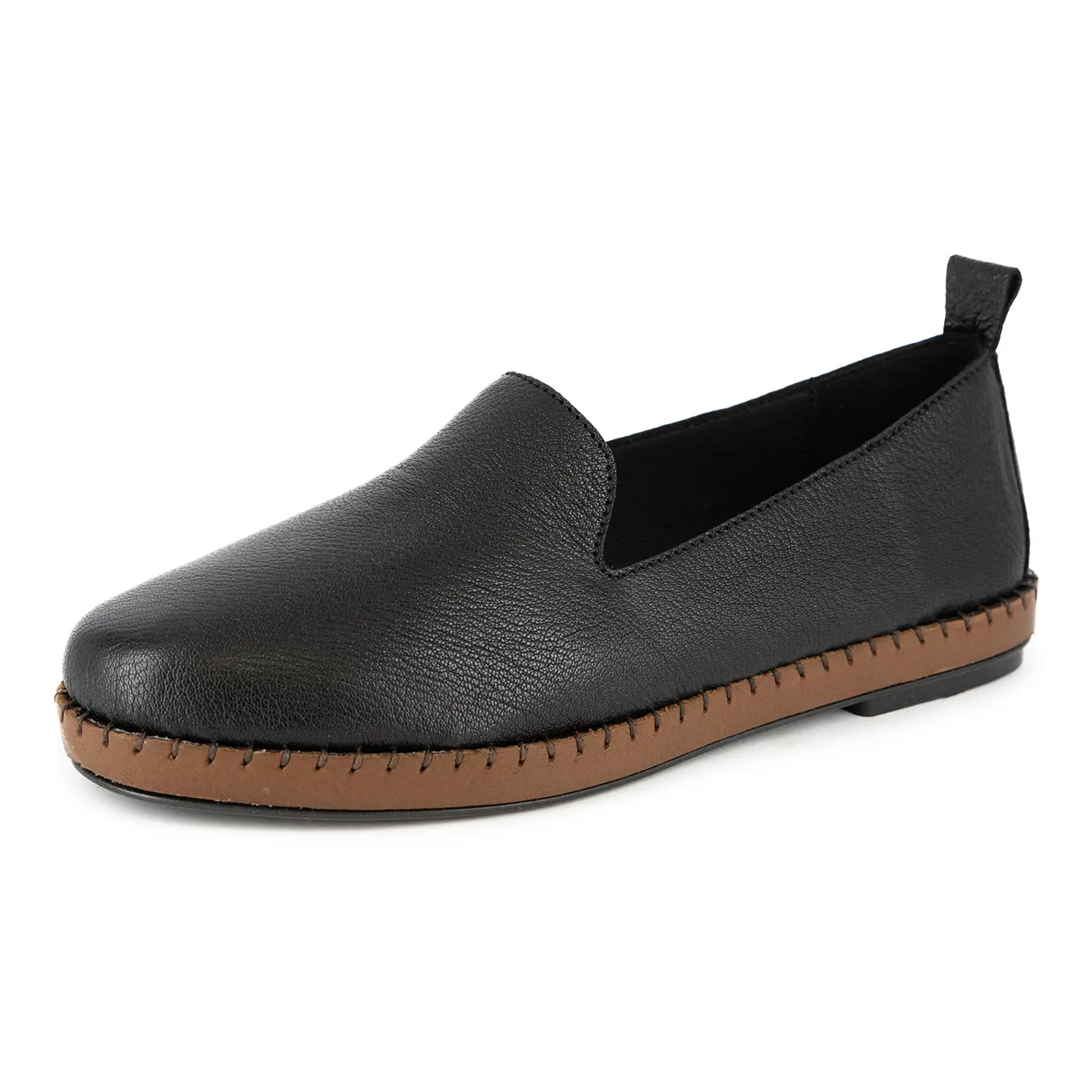 Solwezi : Ladies Leather Shoe in Black Cayak