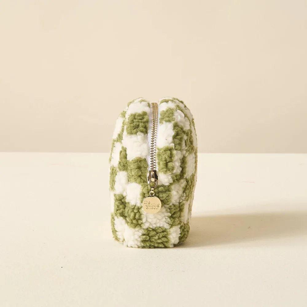 Square Teddy Pouch - Check Green