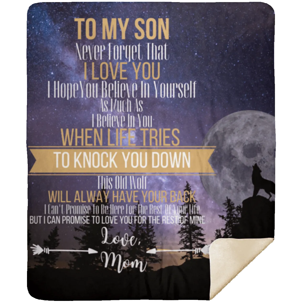 To My Son Love Mom Sherpa Blanket 50x60