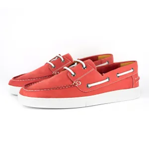 Umnyakazo : Men's Leather Boat Shoe in Red Dallas