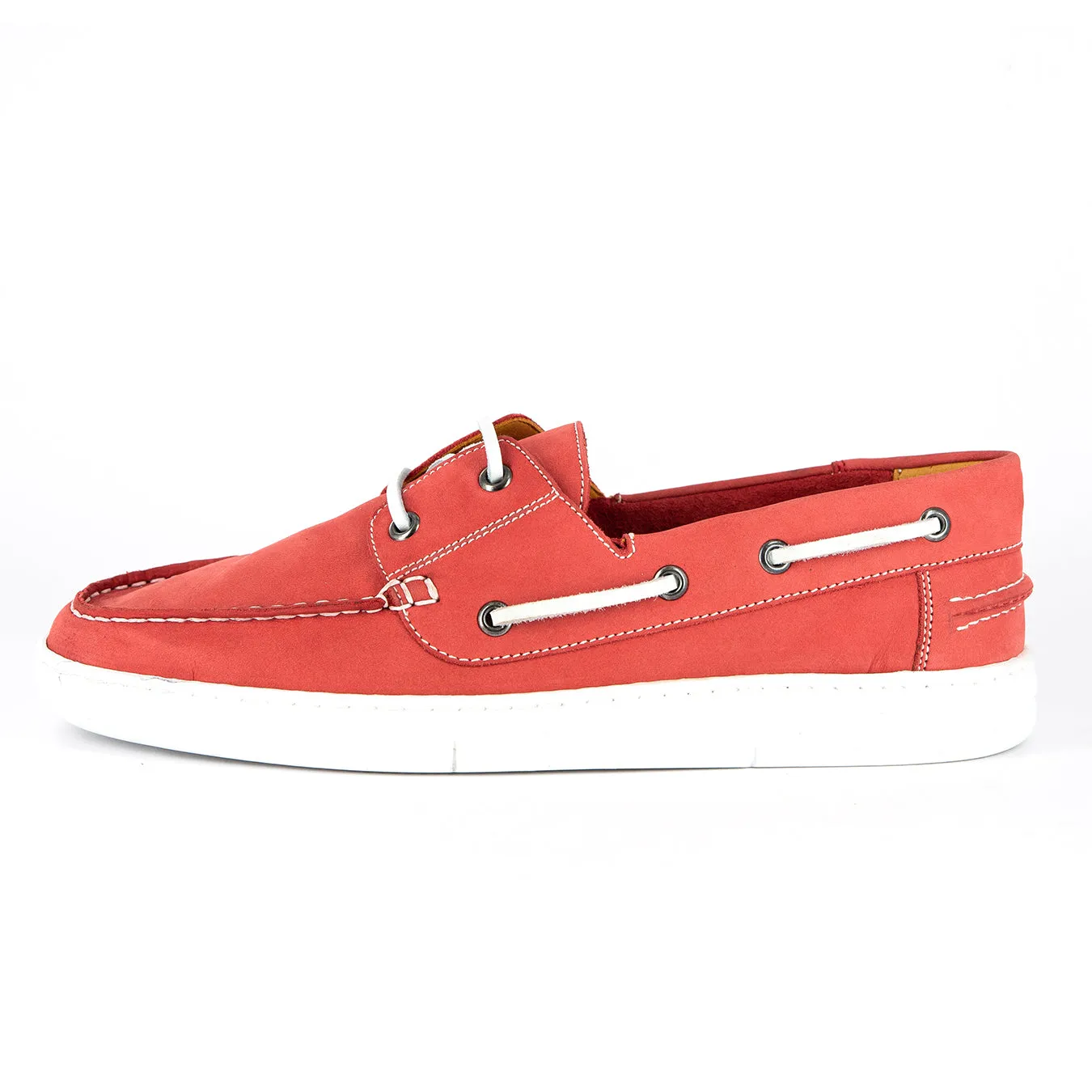 Umnyakazo : Men's Leather Boat Shoe in Red Dallas