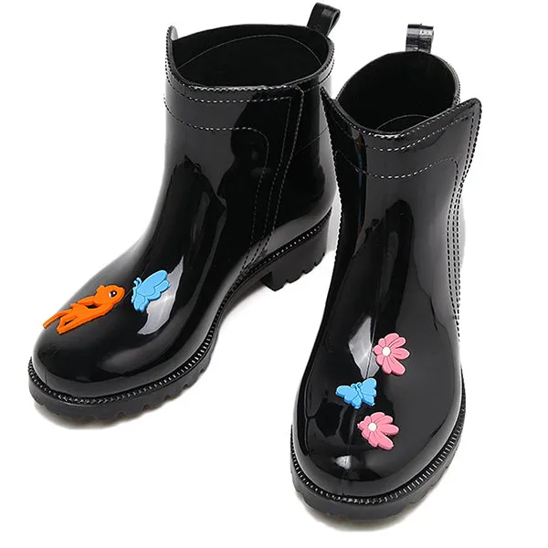 Women's Anti-slip Mid Rain Boots Waterproof Garden Shoes