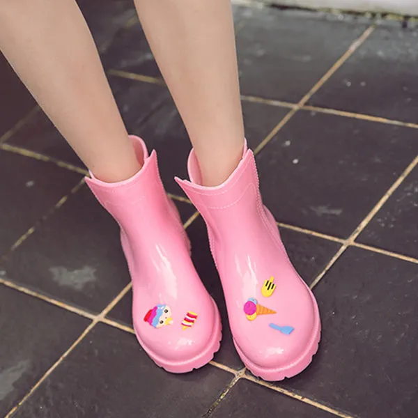 Women's Anti-slip Mid Rain Boots Waterproof Garden Shoes