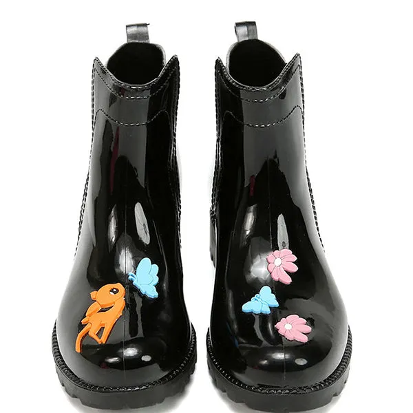Women's Anti-slip Mid Rain Boots Waterproof Garden Shoes