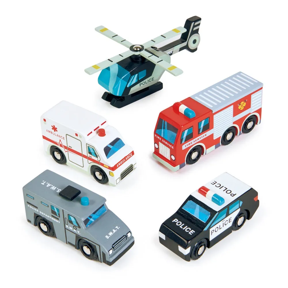 Wooden Emergency Vehicle Set