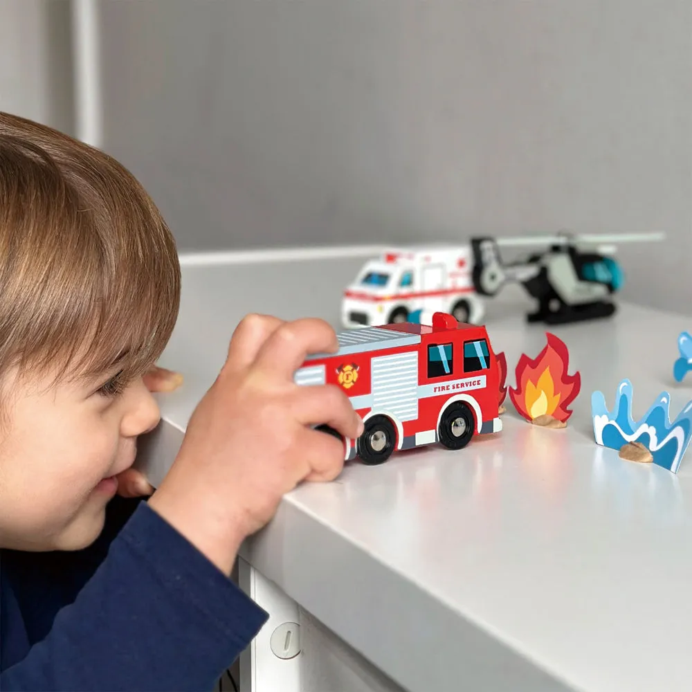 Wooden Emergency Vehicle Set