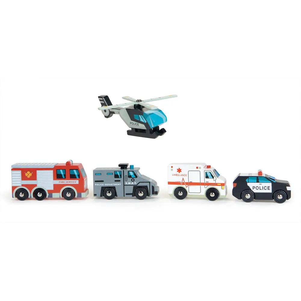 Wooden Emergency Vehicle Set