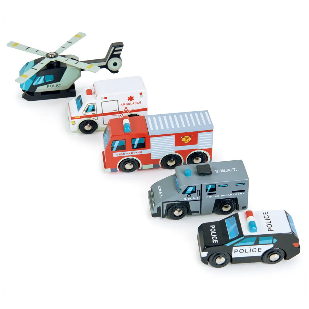 Wooden Emergency Vehicle Set